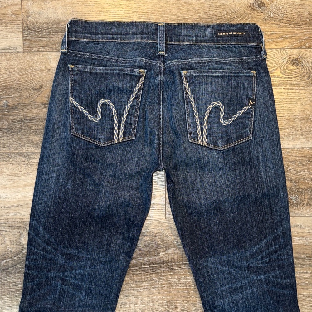 Citizens Of Humanity Dark Blue Kelly stretch low waist Boot Cut Jeans